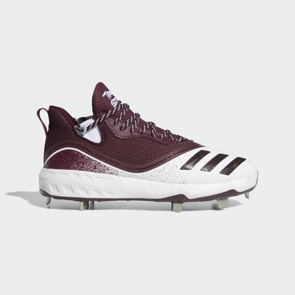 Adidas Men's Icon V Baseball Cleats White/Burgundy/Silver Metal Ireland G28245